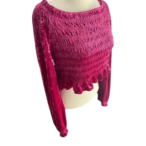 En Saison Danbury Crushed Velvet Smocked Top Size 1X NEW - Picture 5 of 9